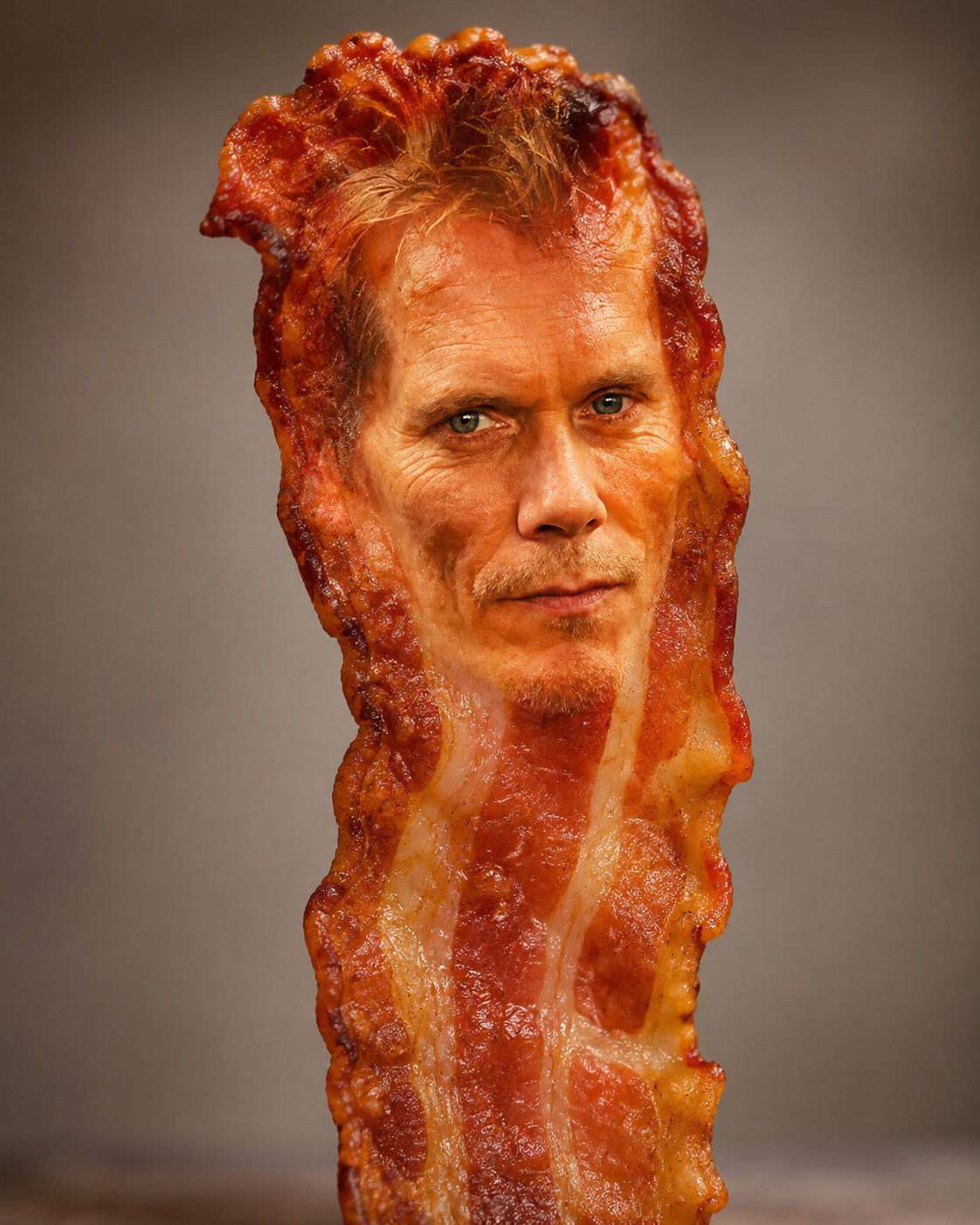 Kevin Bacon as a strip of bacon